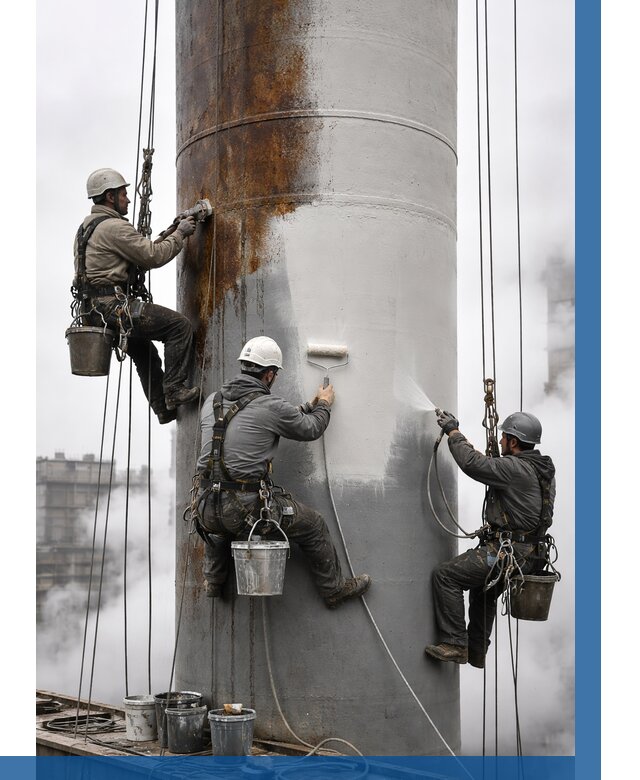 Покраска дымовых труб в Ногинске от 8611 р. | ВЫСОТНИК-Нгн