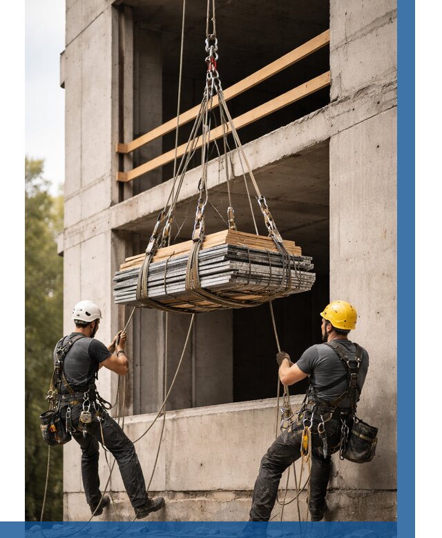 Подъем материала на этаж веревками в Ногинске от 1520 р. | ВЫСОТНИК-Нгн