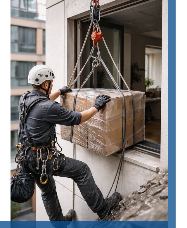 Подъем груза через окно в Ногинске от 4559 р. | ВЫСОТНИК-Нгн