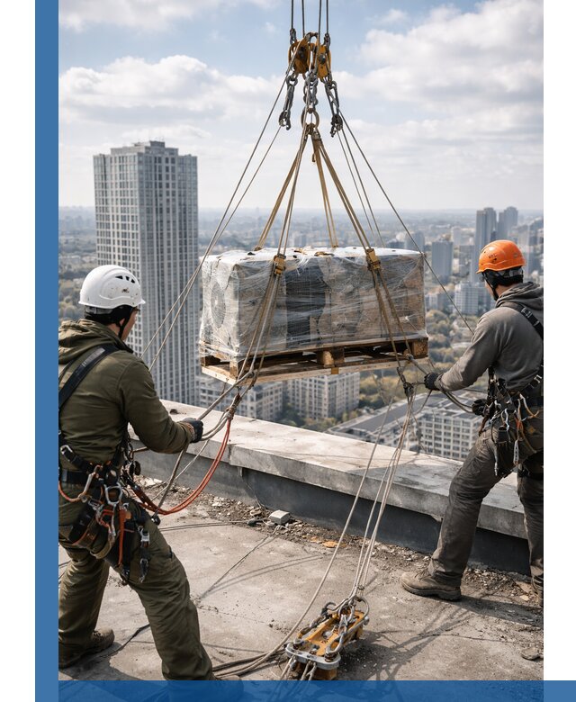 Подъем и монтаж крупногабаритных грузов на крышу в Ногинске
