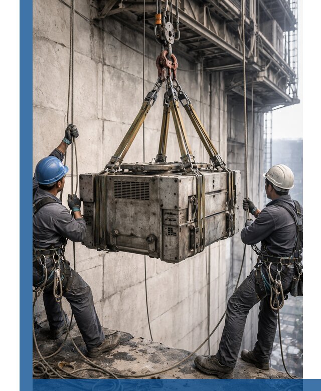 Такелажные работы на высоте, подъем и монтаж грузов в Ногинске