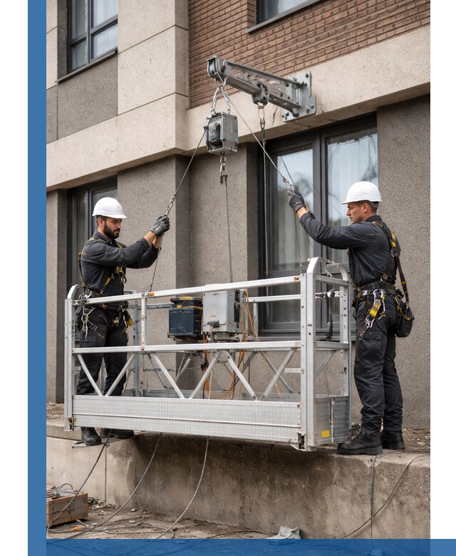 Монтаж и подъем фасадной люльки в Ногинске с гарантией безопасности