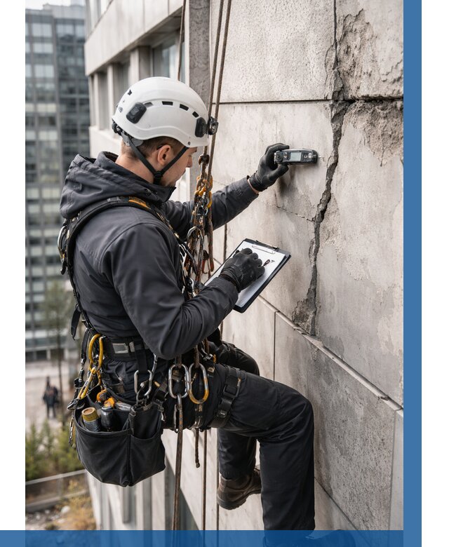 Обследование фасада альпинистами в Ногинске от 122 р. | ВЫСОТНИК-Нгн