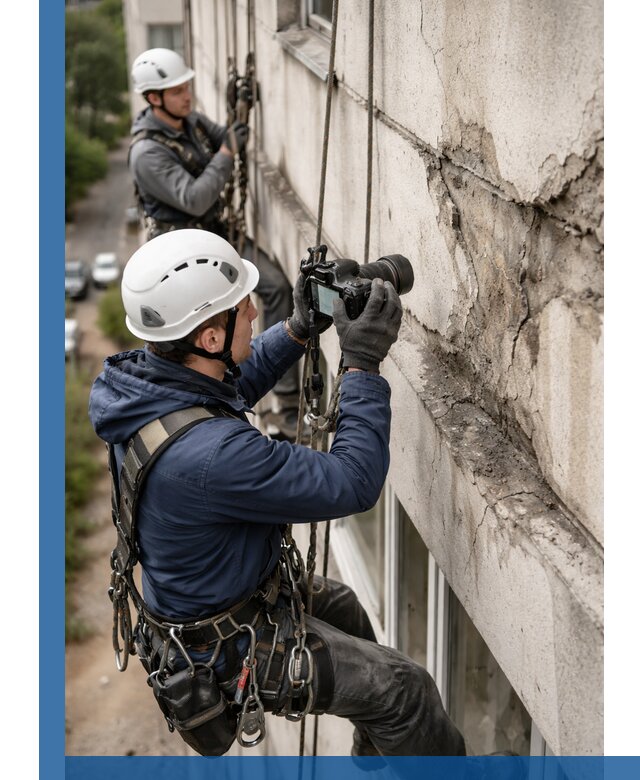 Фотофиксация дефектов фасада с высотной съемкой в Ногинске