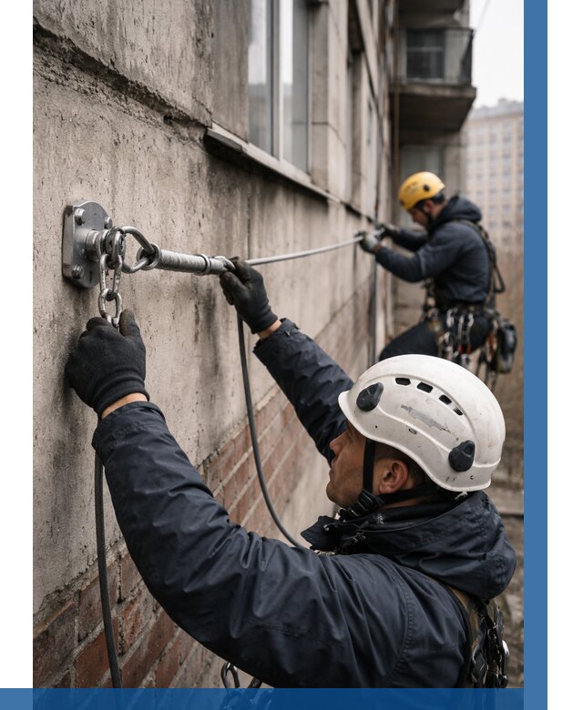 Монтаж анкерных линий в Ногинске от 3039 р. | ВЫСОТНИК-Нгн