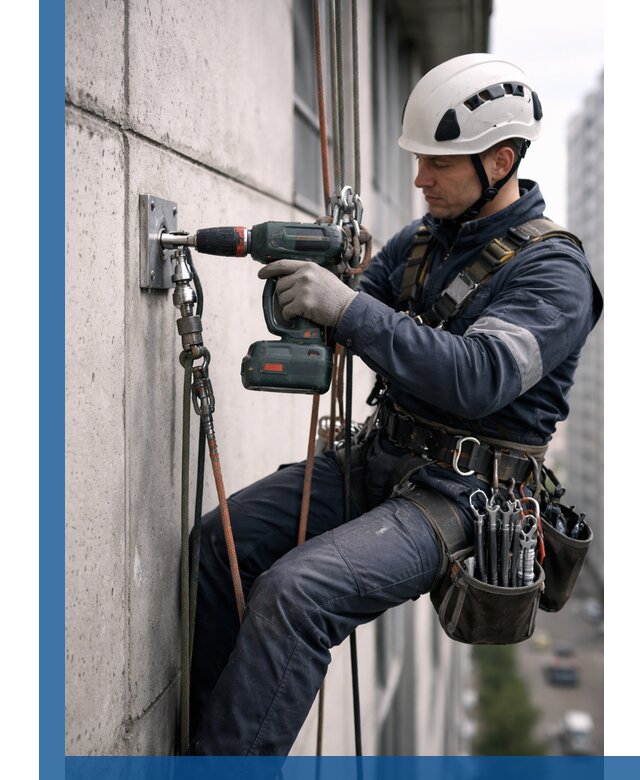 Установка анкерных точек для высотных работ в Ногинске