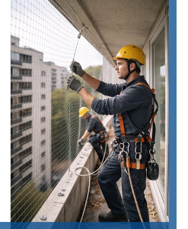 Монтаж сетки от птиц в Ногинске от 4559 р. | ВЫСОТНИК-Нгн