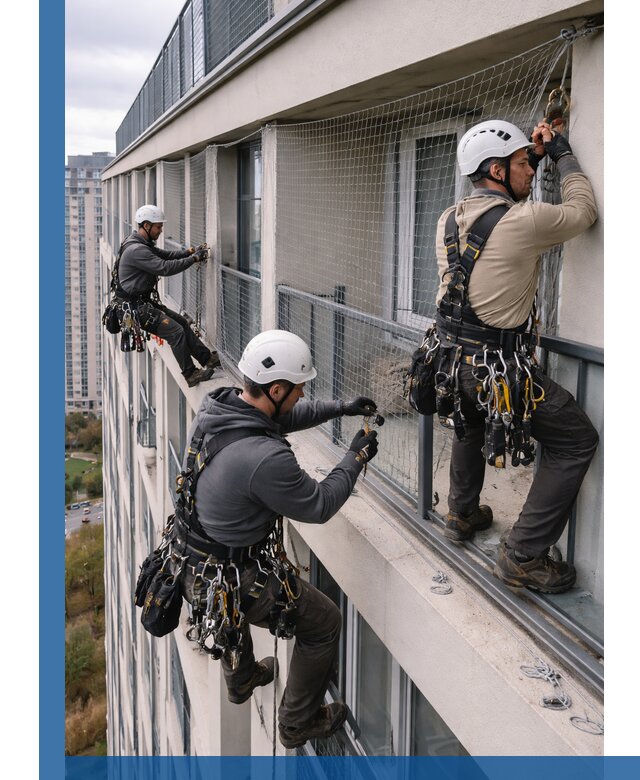 Профессиональный монтаж защитной сетки от птиц в Ногинске