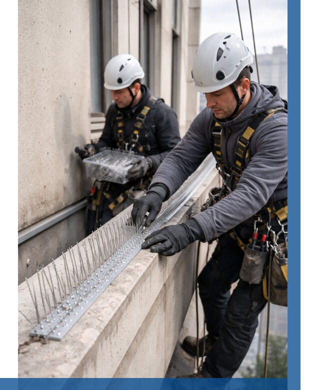 Установка шипов от птиц в Ногинске от 861 р. | ВЫСОТНИК-Нгн