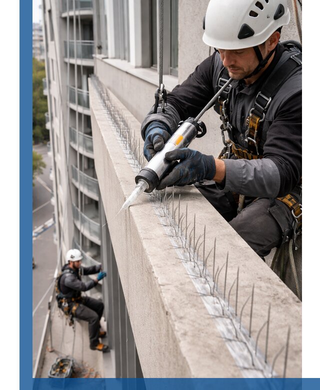 Установка шипов от птиц на фасадах и кровлях в Ногинске